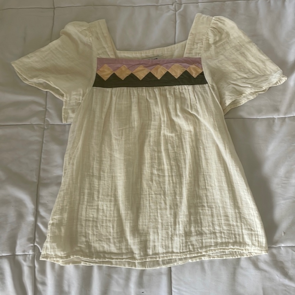 Madewell Quilted Babydoll Top Size XS
